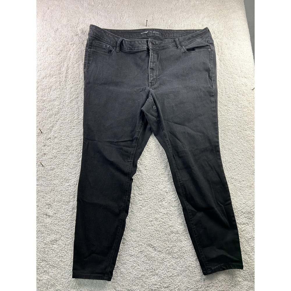 Old Navy Jeans Womens 22 Black Mid-Rise Rockstar Super Skinny Stretch Denim